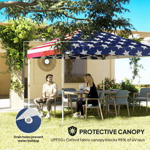 English Elm 10x 10 Ft Patriotic Pop up Canopy Upf 50 Oxford Fabric with Adjustable Legs and Sidewall Blue+Red T3971P380497