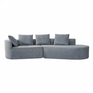 English Elm Christopher Knight Home® - 116" Modern Curved Sectional Sofa with Plush Pearl Upholstery, High-Density Sponge, Chaise Lounge Seating Harmony Light Gray N767P263923L