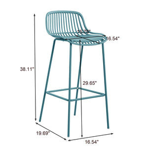 English Elm Benson Outdoor Stackable Barstools Set of 2 Uv Resistant Plastic Metal Patio Seating N776P390482B