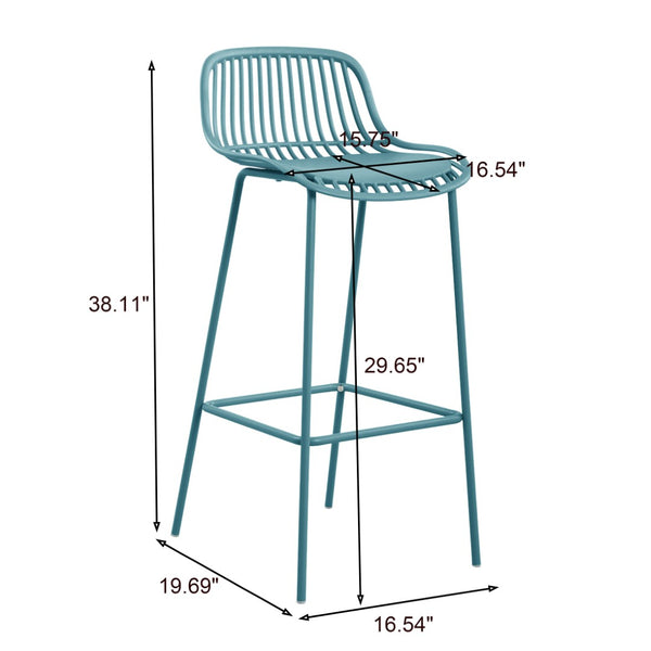 English Elm Benson Outdoor Stackable Barstools Set of 2 Uv Resistant Plastic Metal Patio Seating N776P390482B