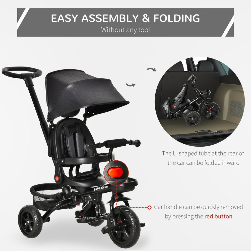 English Elm Qaba 4 in 1 Convertible Kids Trike with Reversible Seat and Adjustable Push Handle W2225P217779