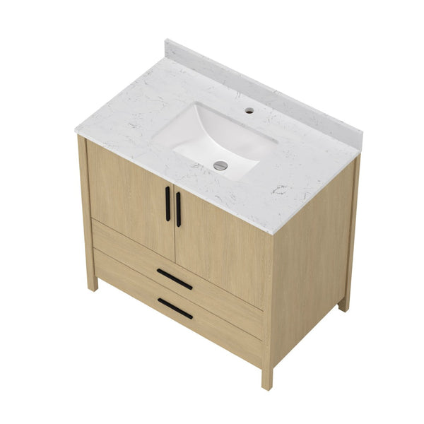 English Elm 24" Freestanding Bathroom Vanity with Countertop Soft Close Storage Melamine Cabinet T3785P442250