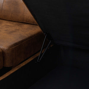 English Elm Linen Blend U-shape Sectional Sleeper with Tufted Back and Hidden Storage Chaise B2748S00011