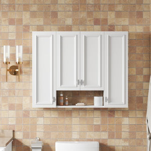 English Elm Modern Wall Mounted Medicine Cabinet with Open Shelving and Soft Close Hinges for Bath N710P358592K