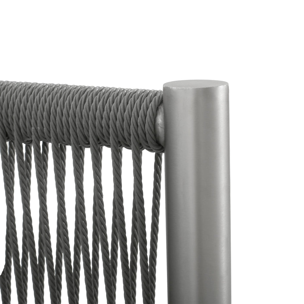 English Elm Christopher Knight Home® - Hargrove Club Chair Silver-Grey with Brushed Aluminum Frame, Braided Rope Design, Durable Olefin Cushions (97) N775P187589G