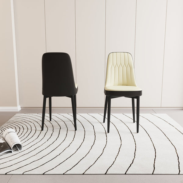 English Elm A Set Of 2 Modern Dining Chairs In Stylish Pu Leather With Ergonomic Support And Durable Design W2189P166108