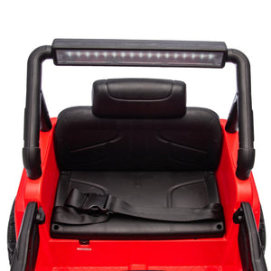 English Elm 12v Kids Electric Ride on Truck with Parental Remote Four Wheel Suspension and Led Lights Red W1578P187461