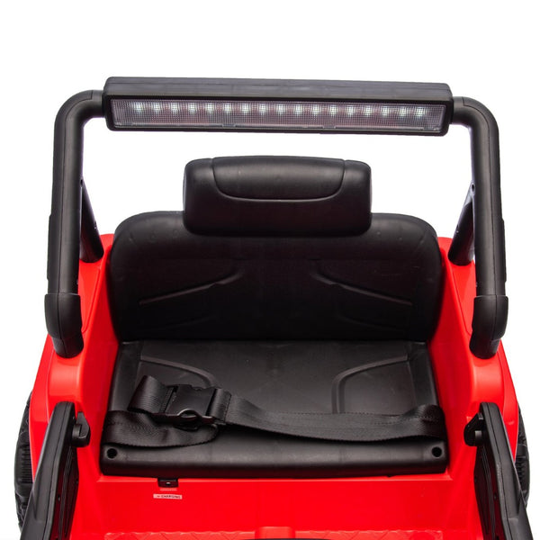 English Elm 12v Kids Electric Ride on Truck with Parental Remote Four Wheel Suspension and Led Lights Red W1578P187461