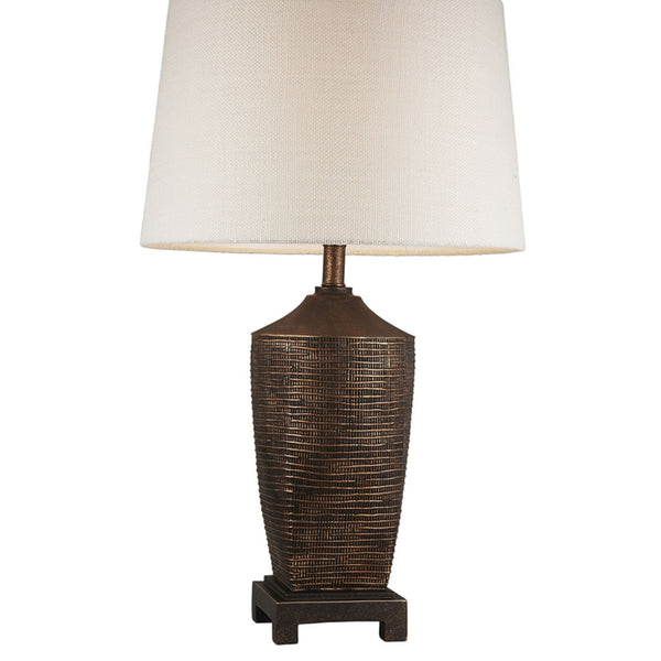 English Elm 30" Tall Polyresin Table Lamp "Kayan" - Rustic Bronze Finish, Soft Glow For Elegant Home Decor B072116207