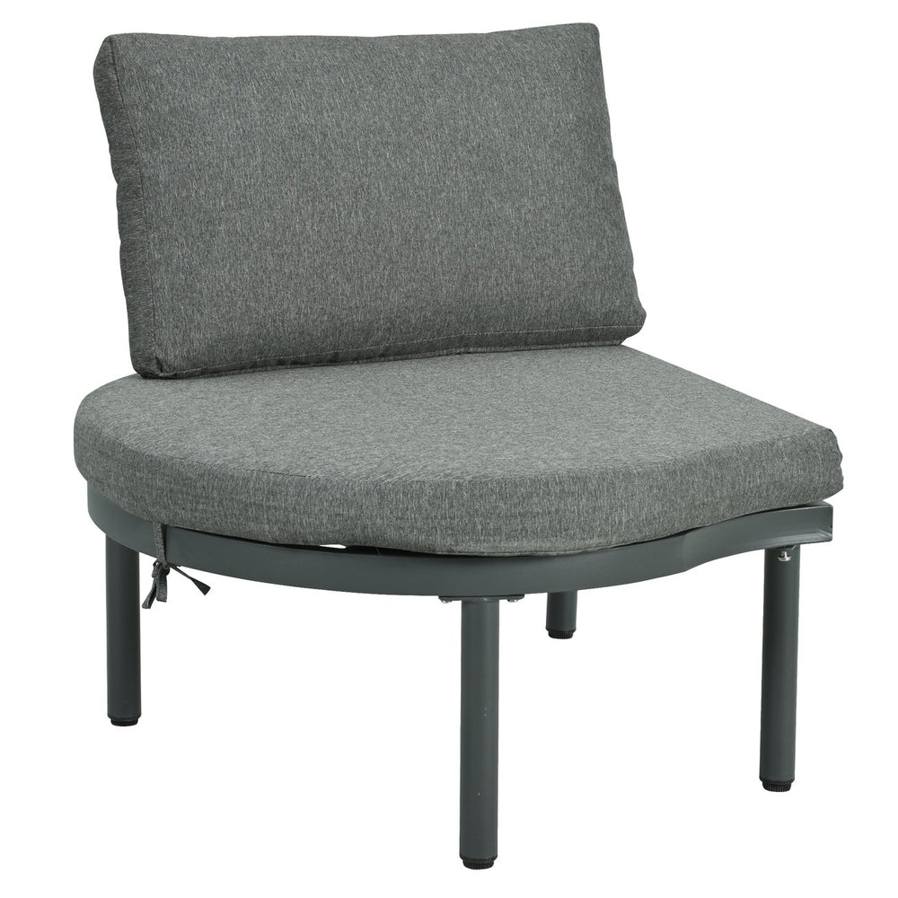 English Elm TOPMAX 6-Piece Modular Patio Sofa Set with 2 High-Low Coffee Tables, PE Wicker, Tempered Glass, Cushioned Comfort and Versatile Outdoor Configuration Gray SP100028AAE