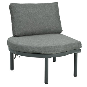English Elm TOPMAX 6-Piece Modular Patio Sofa Set with 2 High-Low Coffee Tables, PE Wicker, Tempered Glass, Cushioned Comfort and Versatile Outdoor Configuration Gray SP100028AAE