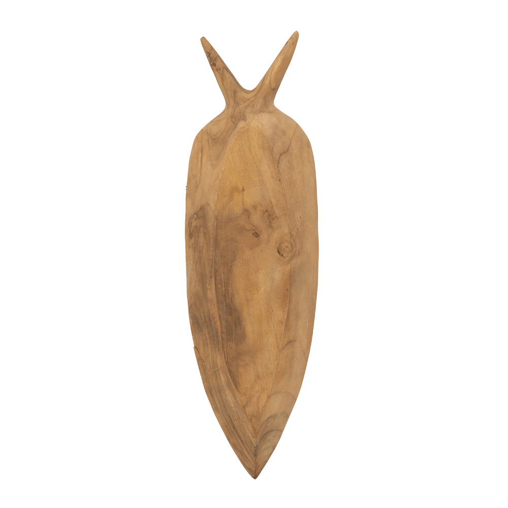 English Elm 23.6x6.3x2" Teak Wood Decorative Plate Carrot Shape – Natural Finish, 100% Teak Accent Tray for Centerpieces W2078P391137
