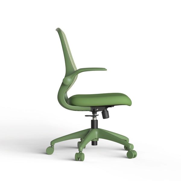English Elm Ergonomic Mesh Back Task Chair with Flip Armrests High Density Foam Seat 500lb Capacity Green W5280P464455