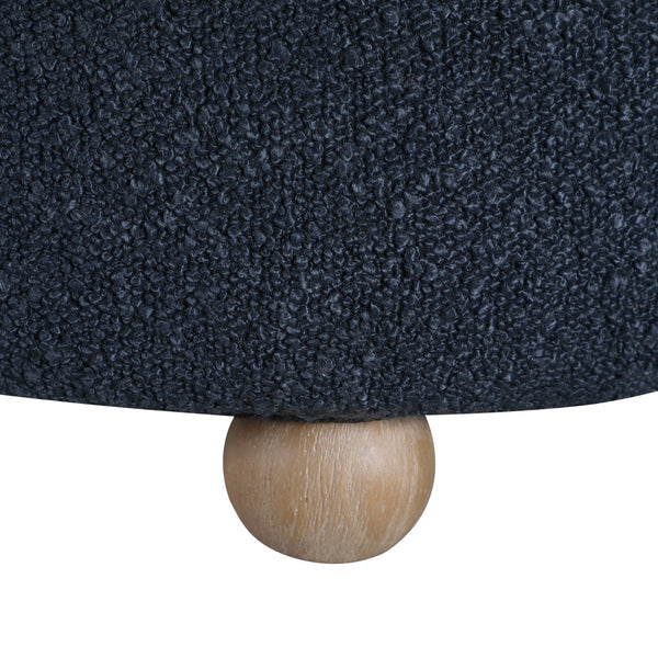 English Elm Modern Swivel Chair with Ottoman in Bouclé Fabric, Solid Wood Frame, Cozy Curved Design for Living Rooms Blue 32 L x 31 W x 31.25 H B011P281845