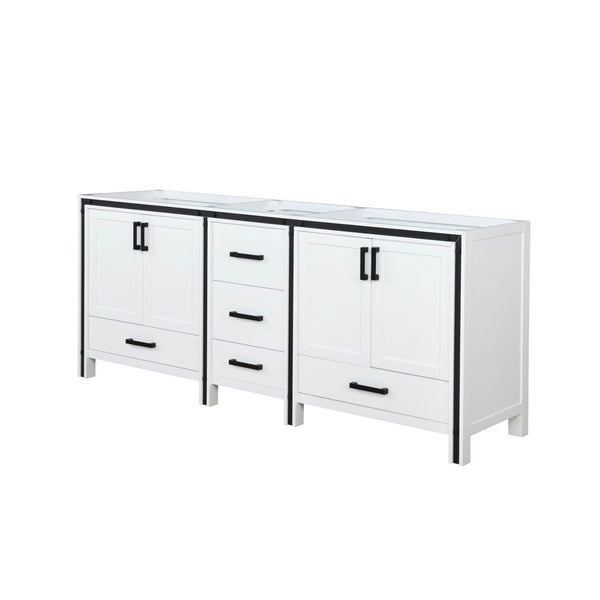 English Elm White 72-in Double Bath Vanity with Soft-Close Drawers, Solid Wood Frame, 2 Cabinets & 5 Drawers B2731P260719