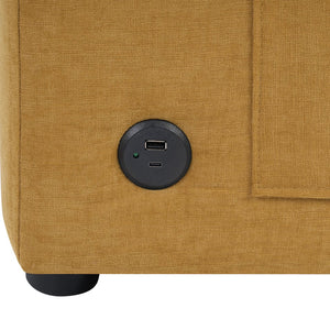 English Elm Modern L-Shaped Sectional Sofa With Curved Chaise, Usb Ports & Storage Pockets For Cozy Living Room N719S002170Y