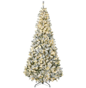 English Elm Christmas Flocked Tree 7.5 Ft with 500 Warm White Leds and Snow Dusted Pvc Branches T3971P419703