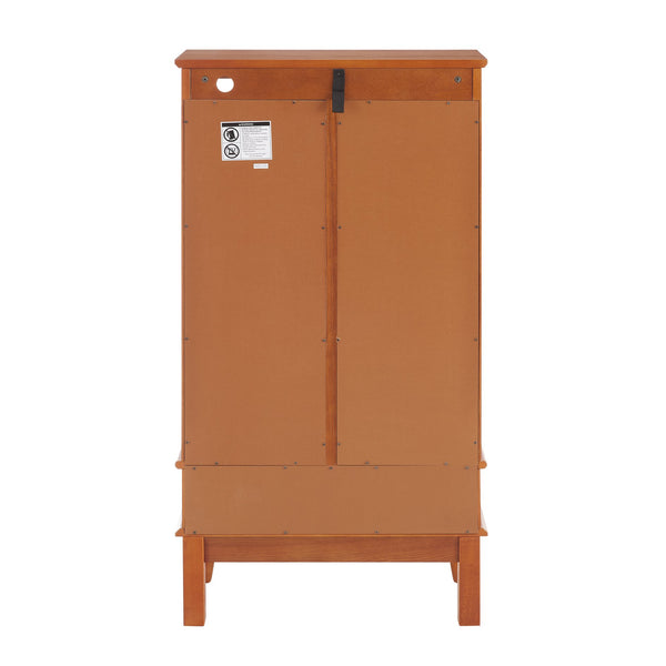 English Elm Lighted Curio Cabinet With Adjustable Shelves, Illuminated Display, 2 Doors & Drawer, Oak Finish W2275P178824