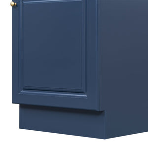 English Elm [video] 20 Inch Freestanding Bathroom Vanity with Ceramic Sink Soft Close Cabinet Blue N759P237946C