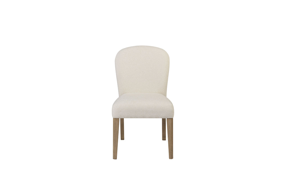 English Elm Arch Upholstered Chair with Arched Back and Plush White Sand Seat, Toffee Wood Finish Dining Pair Toffee and White Sand B2699P373201