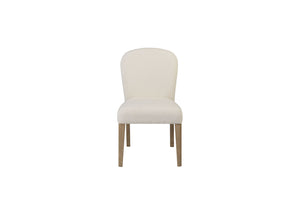 English Elm Arch Upholstered Chair with Arched Back and Plush White Sand Seat, Toffee Wood Finish Dining Pair Toffee and White Sand B2699P373201