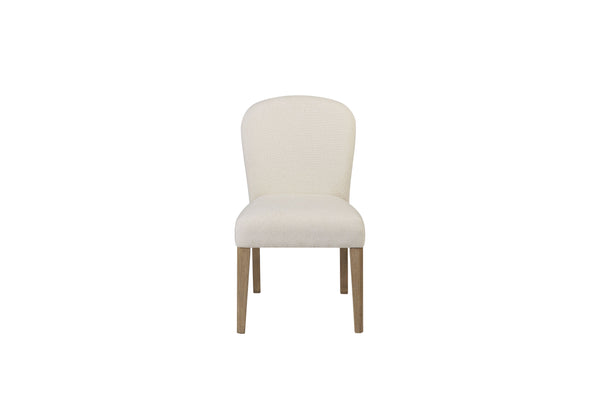 English Elm Arch Upholstered Chair with Arched Back and Plush White Sand Seat, Toffee Wood Finish Dining Pair Toffee and White Sand B2699P373201