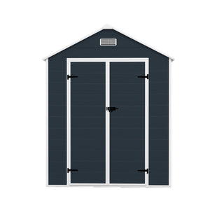 English Elm Campcraft Resin Storage Shed 6x6 Ft with Thick Pp Panels Uv Resistant Lockable W1598S00026