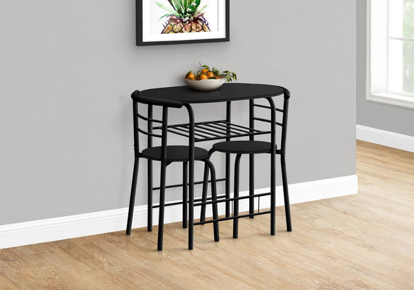 English Elm Dining Small 3-Piece Table Set for Apartments and Nooks — Easy-Clean Laminate Top, Space-Saving Chairs, Modern Design Black 36 L x 24 W x 6 H B2710P218844