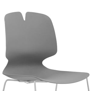 English Elm Modern Stacked Office Chair Set Ergonomic Polypropylene & Steel 4-Piece Stackable Durable Support Grey W3788P373805