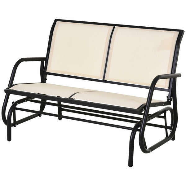 English Elm Outsunny 2-Person Outdoor Glider Bench With Durable Steel Frame – Relaxing Loveseat For Patios & Gardens W2225P200830-GIGA