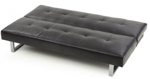 English Elm Chroma Faux Leather Convertible Sleeper Sofa with Metal Legs for Studio Living B078107965