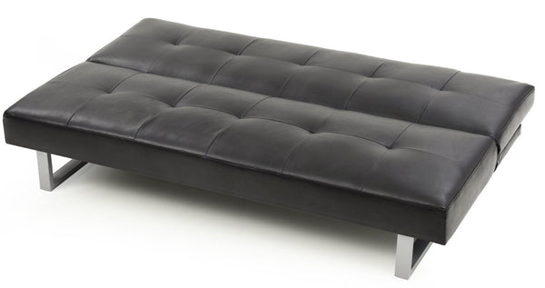 English Elm Chroma Faux Leather Convertible Sleeper Sofa with Metal Legs for Studio Living B078107965
