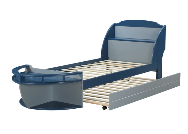 English Elm Neptune Gray Twin Trundle with Casters – Space-Saving Wooden LVL/MDF Frame, 330lb Capacity, 6" Max Mattress B2726P373199
