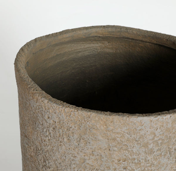 English Elm Round Concrete Sculptural Planter Duo Handcrafted Porous Finish Patio Garden Home W347P465319
