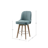 Madison Park Kobe Transitional Counter Stool with Swivel Seat MP104-0556 Blue