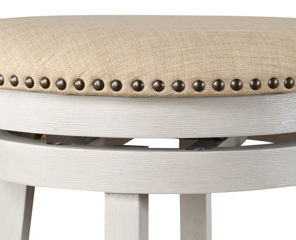 OSP Home Furnishings Round Backless Swivel Stool - Set of 2 Beige / White Washed