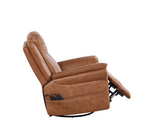 English Elm Liyasi Power Swivel Rocker Recliner Chair with 240° Rotation, Massage, Lumbar Heat, Footrest, Remote Brown W820S00058