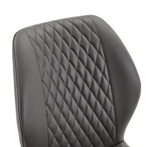 English Elm 4-piece Diamond Quilted Upholstered Dining Chair Set with Sleek Black Metal Legs Black,Dark Gray W1151P458005