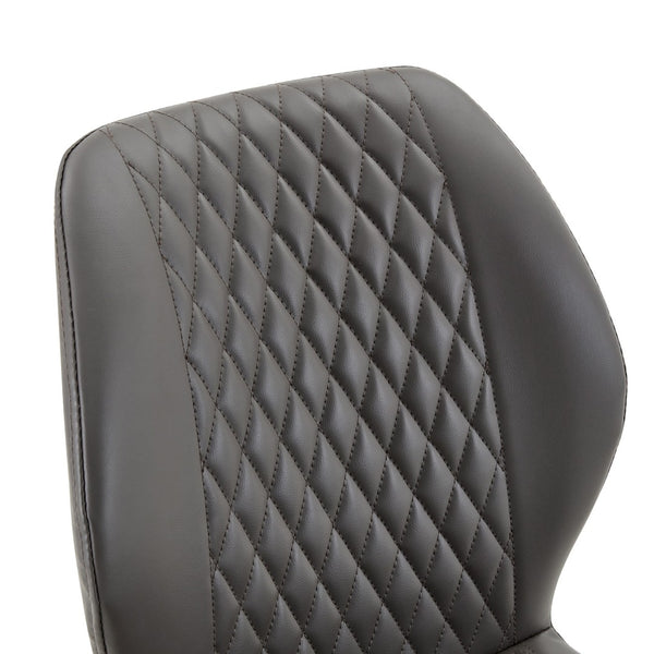 English Elm 4-piece Diamond Quilted Upholstered Dining Chair Set with Sleek Black Metal Legs Black,Dark Gray W1151P458005