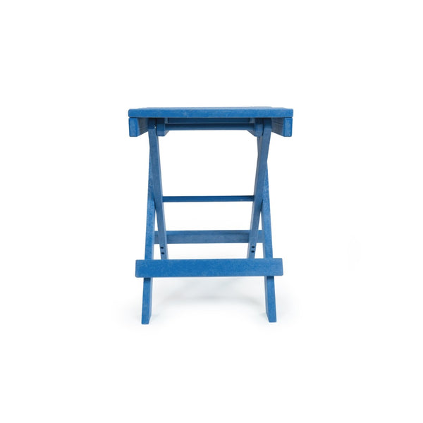 English Elm Riverstone Recycled Hdpe Folding Outdoor Bistro Table Weatherproof Patio Balcony Blue B2745P409703