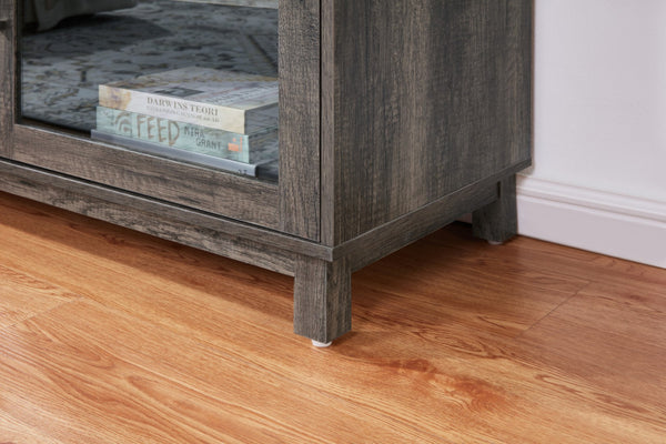 English Elm Sestriere 70 Inch Electric Fireplace Tv Stand with Walnut Finish and Cabinet Storage B2749P413269