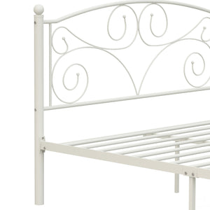 English Elm Full Upholstered Platform Bed Frame with Headboard, Sturdy Wood Slats, No Box Spring Needed, Easy Assembly White 59.45 L x 23.23 W x 3.94 H W2297P347655