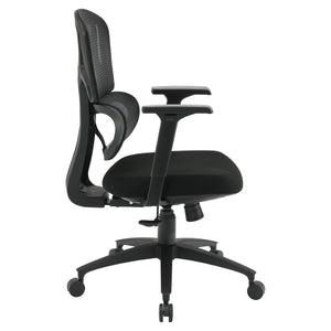 OSP Home Furnishings Mesh Back Ergonomic Manager Chair with Lumbar Support Padded Seat and Adjustable Arms EM98958-3
