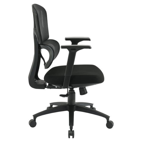 OSP Home Furnishings Mesh Back Ergonomic Manager Chair with Lumbar Support Padded Seat and Adjustable Arms EM98958-3