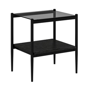 English Elm Coffee Table And End Tables Set Of 3 - Modern Glass & Mdf Design For Stylish Living Room Decor W241S00065