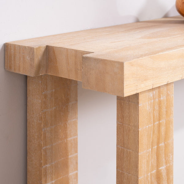 English Elm Rustic Light Wood Narrow Console Table for Entryway Hallway or Behind Sofa W2729P270740