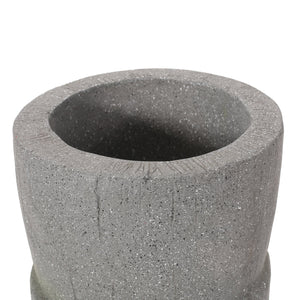 English Elm Christopher Knight Home® - FLOWER Stone Gray Magnesium Oxide Urn Planter 27.5"x12.5" Handmade Indoor/Outdoor Decor, No Assembly 70874.00STNGRY
