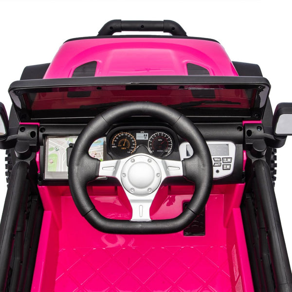 English Elm 24v Kids Electric Ride on Car with Parental Remote Dual Motor Four Wheel Suspension W1578P356392