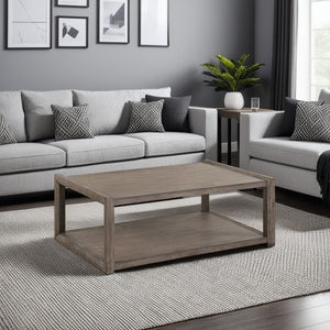English Elm Avana Rectangular Coffee Table Acacia Veneer Open Shelf Living Room Ready to Use B108P468531