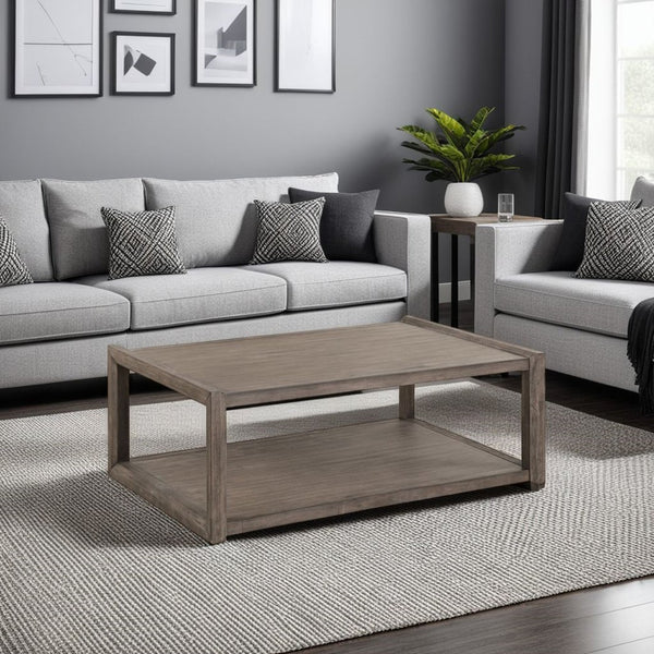 English Elm Avana Rectangular Coffee Table Acacia Veneer Open Shelf Living Room Ready to Use B108P468531